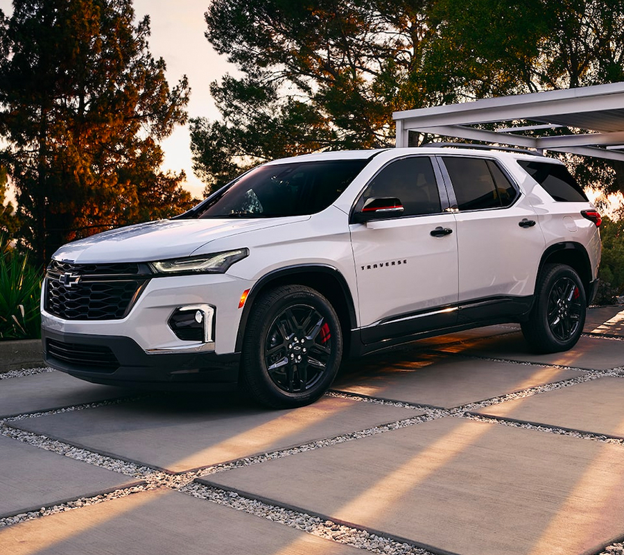 White Chevrolet Traverse used by Essex Ride Solutions